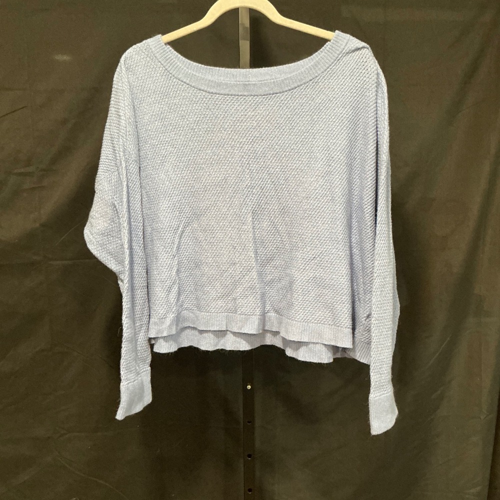 OFFLINE by‎ Aerie Sweater XL Blue Alpaca Blend Textured Popcorn Cropped Relaxed